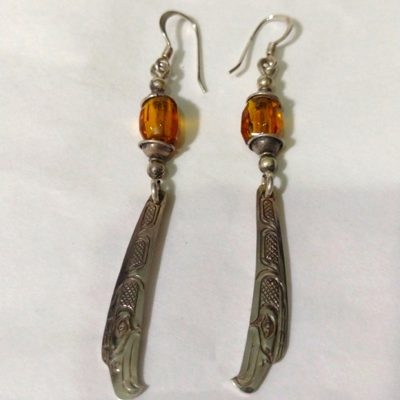 Sterling Silver Dangling Earrings - Picture 4 of 5